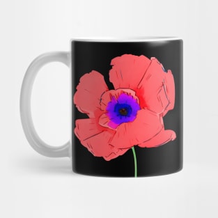 Digital Colored Poppy Flower Sketch Pocket Version (MD23Mrl003) Mug